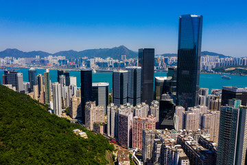 Obraz premium Top view of Hong Kong city