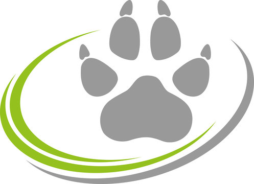 Hunde Pfote, Wolf Pfote, Logo, Button