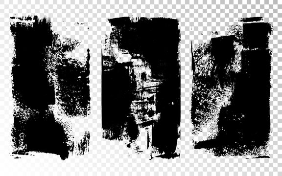Vector hand drawn big textured hand painted stain set. Monochrome ink painted backdrops. One color grungy backgrounds.