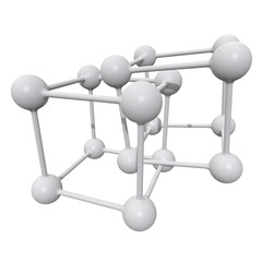 Obraz premium Molecule Grid. Connection Structure. 3d render illustration isolated on white background. Science and medical healthcare concept
