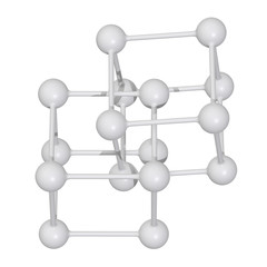 Molecule Grid. Connection Structure. 3d render illustration isolated on white background. Science and medical healthcare concept