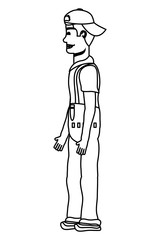 young mechanic worker avatar character