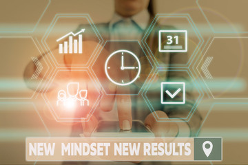 Conceptual hand writing showing New Mindset New Results. Concept meaning Open to Opportunities No...