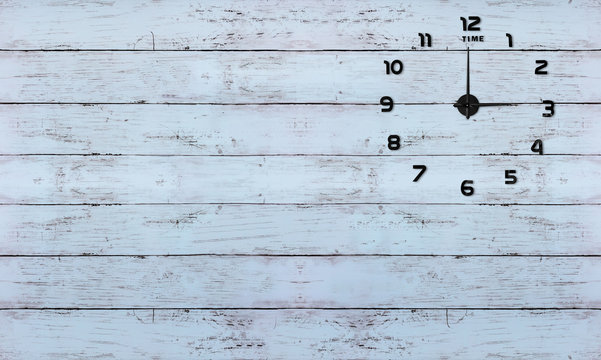 Clock on wooden background - Powered by Adobe