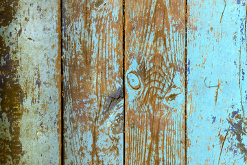 Background of old painted yellow-blue paint Board.Vintage background.
