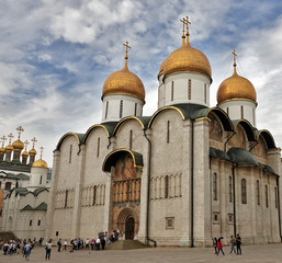 Fototapeta na wymiar Vue sur la cathédrale de la Dormition de Moscou