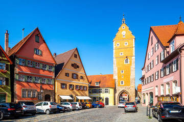 Rothenburger Torturm, Altrathausplatz, Dinkelsb&uuml;hl, Bayern, Deutschland 