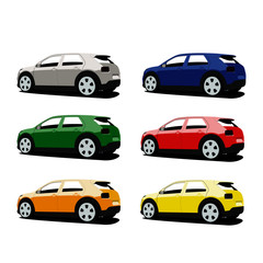 Fototapeta na wymiar hatchback car different color set