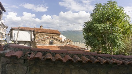 Fototapeta na wymiar red roof piles of ohrid town in macedonia
