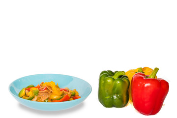 Paprika with a white background