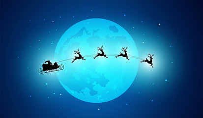 slitta di babbo natale, natale, notte di natale, volante,  © xyz+