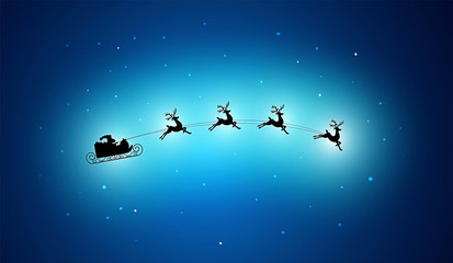 slitta di babbo natale, natale, notte di natale, volante,  © xyz+