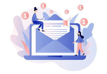 Email, Email service, Email marketing. Modern flat cartoon style. Vector illustration
