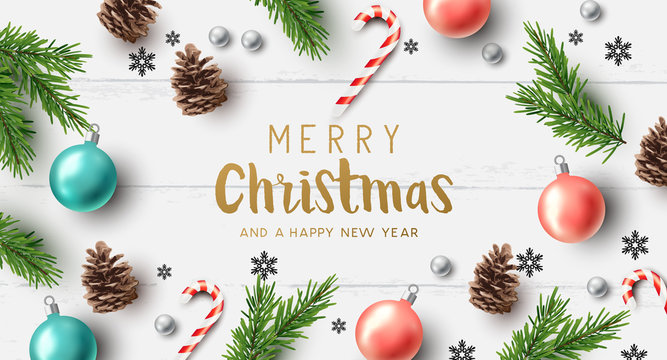 Merry Christmas And New Year Background Vector Design