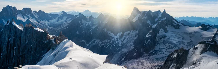 Foto auf Acrylglas Städte / Reisen Panorama des Mont-Blanc-Massivs, Gebirgszug in den Alpen, Frankreich