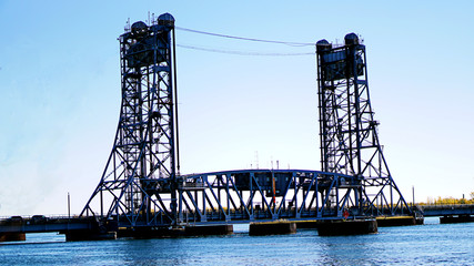 Raising Bridge near Salaberry-de-Valleyfield in Québec over the Saint-Lawrence River