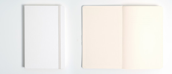 white notebook on white background with clipping path