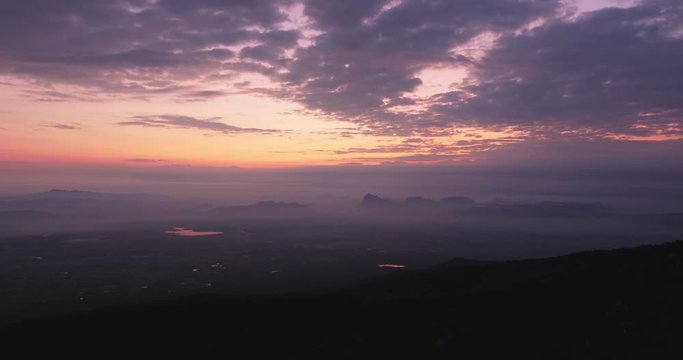 Viewpoint sunrise at Pha Nok Aen in Phukradueng national park at Loei ,Thailand