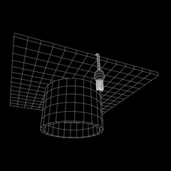 Education Graduation Academic Cap. Wireframe low poly mesh vector illustration.