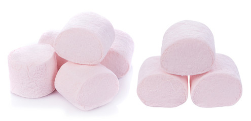 marshmallows on white background
