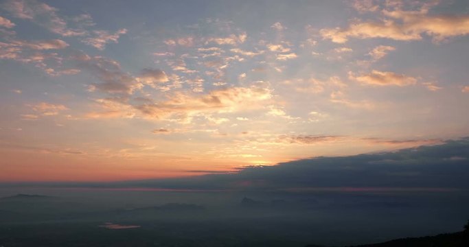 Viewpoint sunrise at Pha Nok Aen in Phukradueng national park at Loei ,Thailand