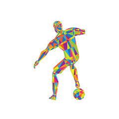 Soccer Player vector football sport triangulation isolated pose