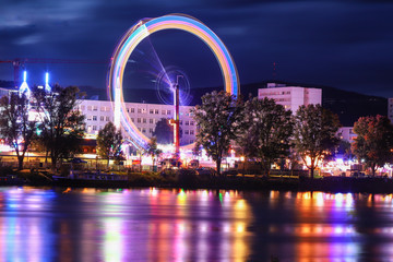 Stadt Linz Bei Nacht 
