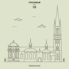 Riddarholm Church in Stockholm, Sweden. Landmark icon