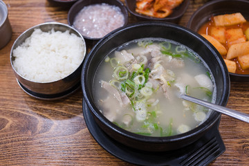 Pork and Rice Soup (Dwaeji-gukbap), famous dish in Busan, Korean food.