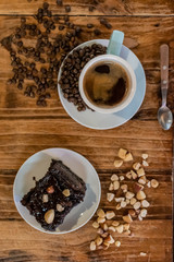 American coffee with vegan brownie