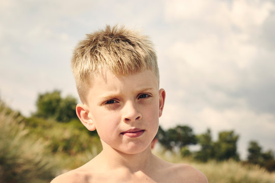 Portrait of boy outdoors