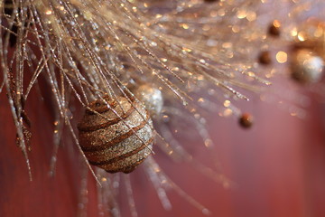 Christmas ball golden metallic deco, decoration