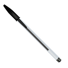 Pen black realistic vector illustration isolated