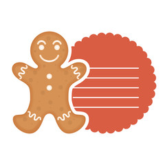 merry christmas sweet ginger cookie with circular lace