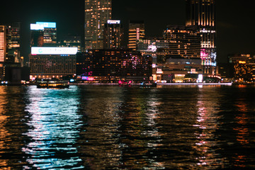 Fototapeta premium Hong Kong ferry at the coastline, Central