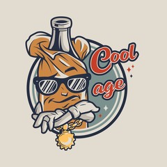 Vintage college colorful badge