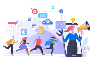 Fototapeta premium Referral program flat vector illustration
