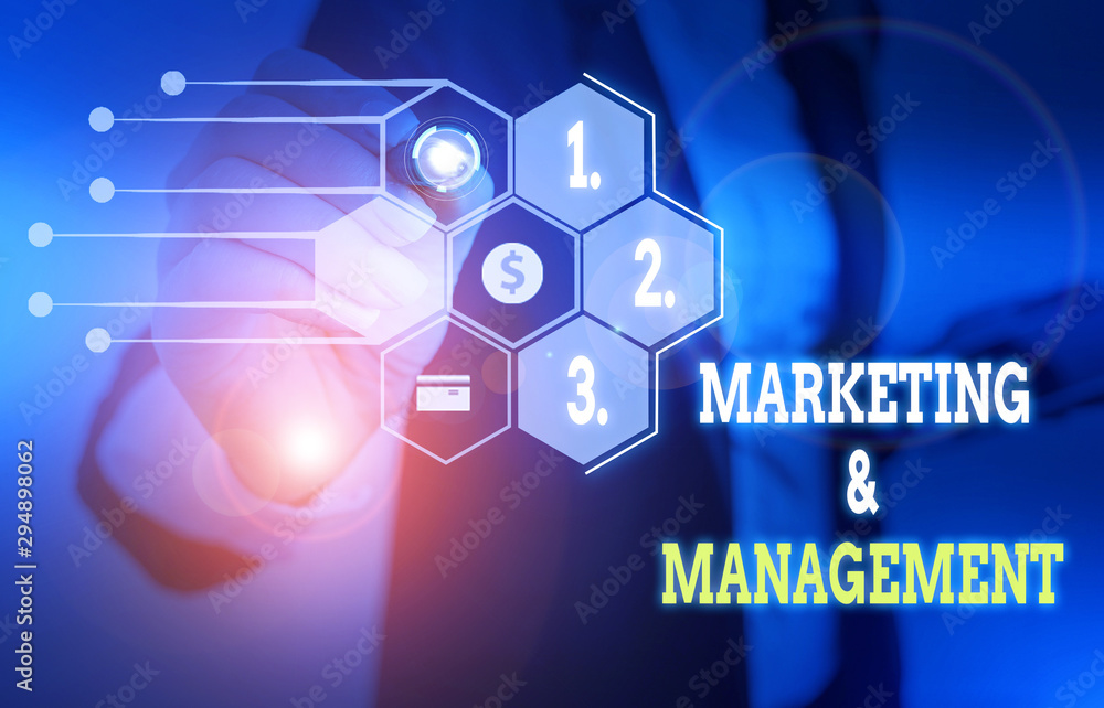 Aufkleber text sign showing marketing and management. business photo text process of developing strategies for