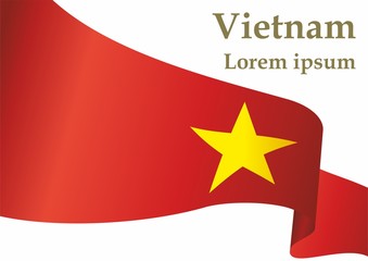 Flag of Vietnam, Socialist Republic of Vietnam, template for award design, an official document with the flag of the Socialist Republic Of Vietnam. Bright, colorful vector illustration