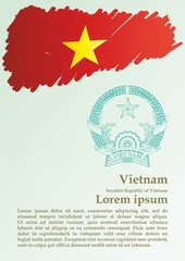 Flag of Vietnam, Socialist Republic of Vietnam, template for award design, an official document with the flag of the Socialist Republic Of Vietnam. Bright, colorful vector illustration