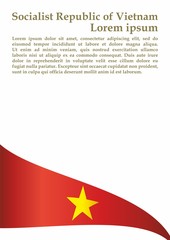 Flag of Vietnam, Socialist Republic of Vietnam, template for award design, an official document with the flag of the Socialist Republic Of Vietnam. Bright, colorful vector illustration
