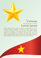 Obraz premium Flag of Vietnam, Socialist Republic of Vietnam, template for award design, an official document with the flag of the Socialist Republic Of Vietnam. Bright, colorful vector illustration