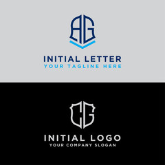 Fototapeta premium The initial set of AG and CG of modern graphic design. Inspiring logo design for all companies. -Vectors