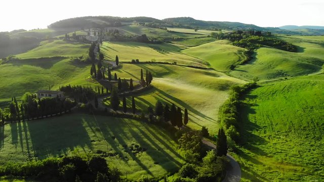 Beautiful aerial landscape in Tuscany, Italy.