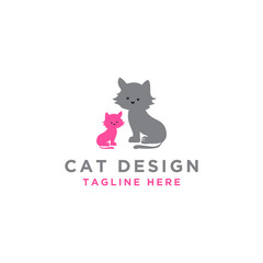 Logo design vector template for cats