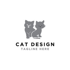 Logo design vector template for cats