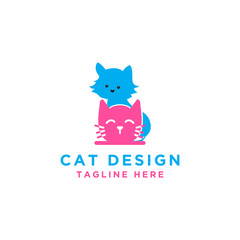 Logo design vector template for cats