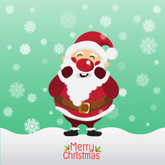 Merry Christmas Card with Happy Santa Claus,Happy New Year Concept,design for Greeting  and poster,Vector illustration.
