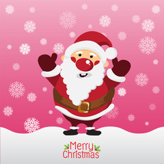 Merry Christmas Card with Cute Santa Claus,Happy New Year Concept,design for Greeting and poster,Vector illustration.