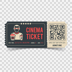 Cinema Ticket with QR Code